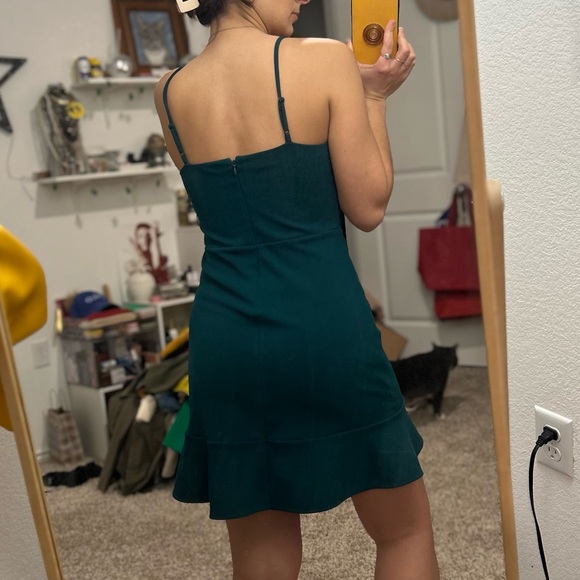 Express Emerald Green Mini Dress SM - Picture 3 of 5